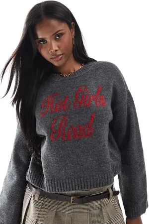 ASOS Og strikket sweater med "hot girls read"-slogan