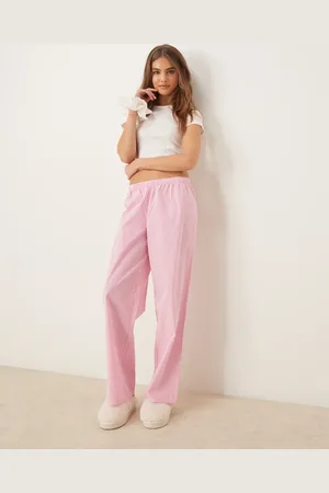 Urban Threads Pyjamassæt med top og bukser med striber i pointelle-strikket bomuld