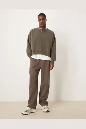 Abercrombie & Fitch Brune joggingbukser med åbne kanter i vintage-vask