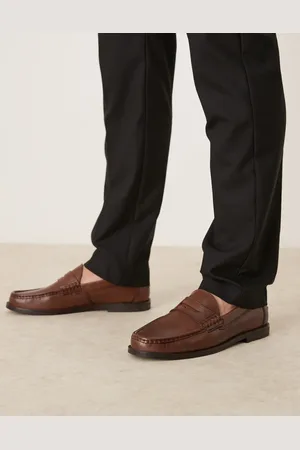 ASOS Brune penny-loafers i læder