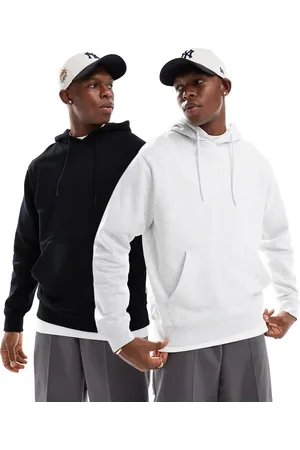 JACK & JONES Pakke med 2 super-oversized hættetrøjer i sort og hvidmeleret