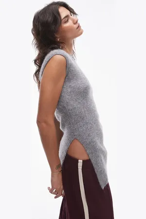 ARKET Grå strikket longline-tanktop i alpaka-uldblanding