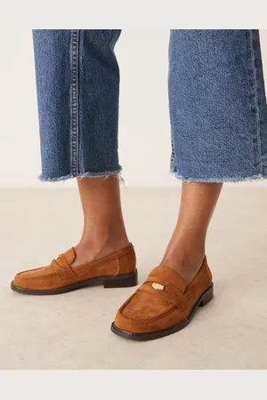 ASOS Match - Gyldenbrune penny-loafers i imiteret ruskind