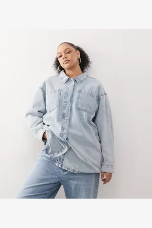 Noisy May Lyseblå overskjorte i denim
