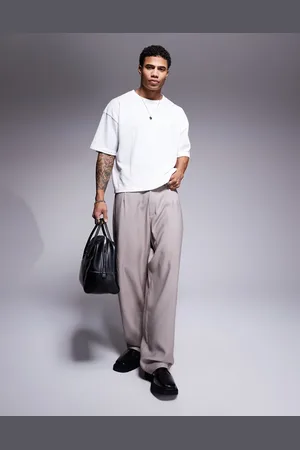 ASOS Lysebrune elegante bukser med vide ben