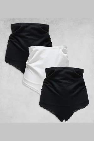 Lindex Maternity - MOM - Pakke med 3 par brasilianske briefs med blondekant i sort/hvid
