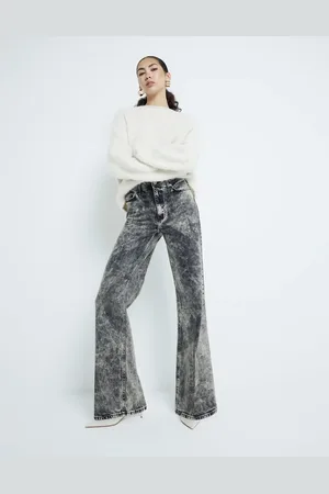 River Island Jeans med vide ben i syrevask