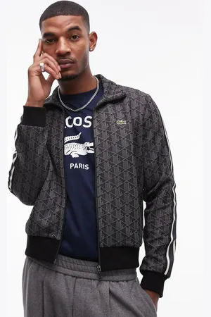 Lacoste Træningsjakke med lynlås og gennemgående monogramprint