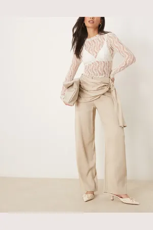 ASOS Tapered bukser med slå om-detalje-Grøn