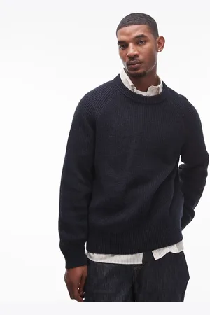 ARKET Marineblå sweater i hørblanding