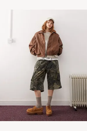 Lioness Vasket bomber-jakke med kontrasterende syninger i læderlook - Kun hos ASOS