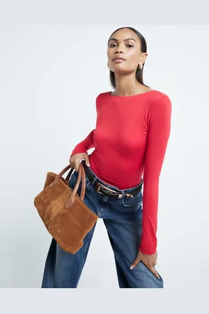 River Island Langærmet top med åben ryg