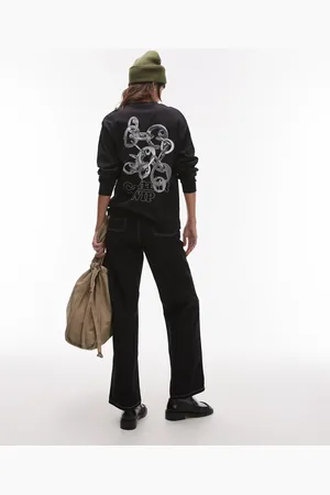 Carhartt Sort langærmet t-shirt med print med sammenkoblede vedhæng