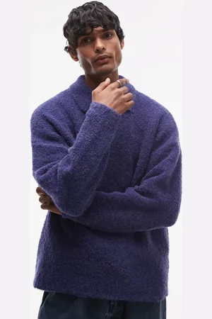 Topman Oversized poloskjorte i bouclé