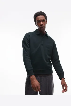 MANGO Mørkegrøn polo-sweatshirt