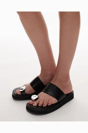 Topshop Jules - Sorte sandaler med smeltet tådetalje
