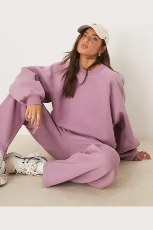 ASOS Støvet lyserød sweatshirt med ballonærmer - Del af sæt