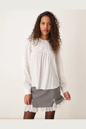 New Look Skalbluse med blonder i chiffon
