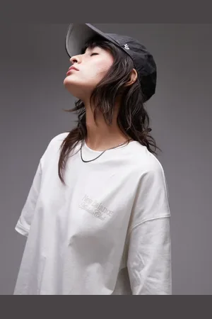 New Balance Cremehvid oversized T-shirt med grafik