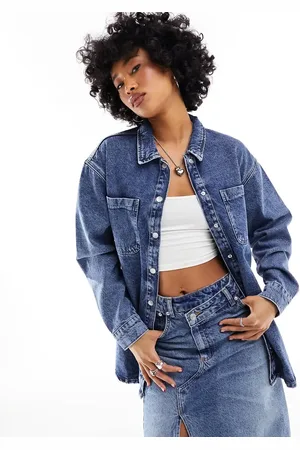 Noisy May Blå oversized denimskjorte