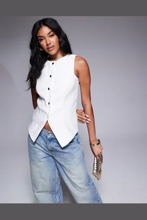 In The Style X Natalya Wright - og skræddersyet habitvest - Kun hos ASOS-Hvid