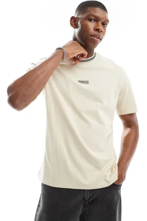 Barbour Beige T-shirt med kantbånd og centralt placeret logo-Neutral