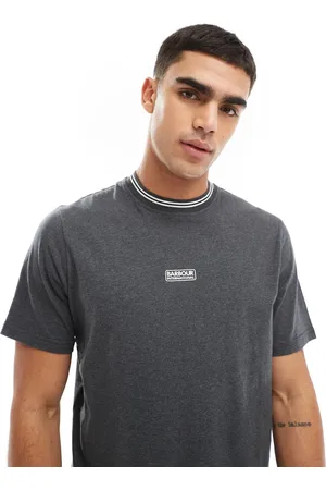 Barbour Mørkegrå T-shirt med kantstriber og centreret logo