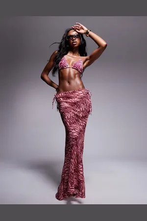 Candypants Polygeorgette - maxi-strandnederdel med zebraprint