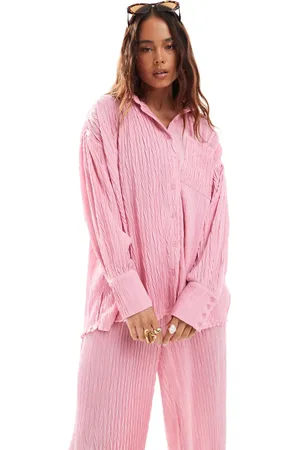 The Frolic Pink tekstureret strandskjorte med knapper - Del af sæt - Kun hos ASOS