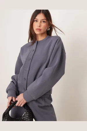 ASOS Cardigan med rund hals i sweatshirt-stof - Del af sæt