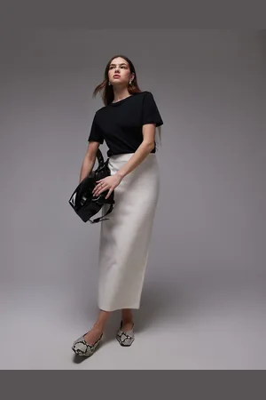 MANGO Lys midinederdel-Neutral