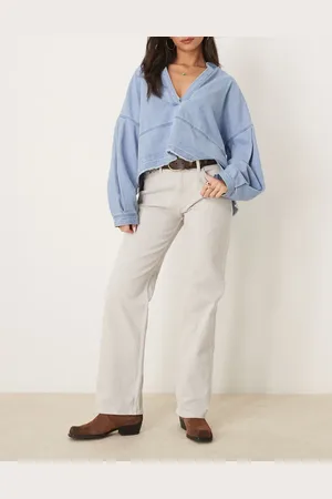 Abercrombie & Fitch Jeans med lav talje i poset pasform-Neutral