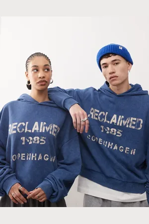 Reclaimed Unisex - Forvasket hættetrøje med grafikprint
