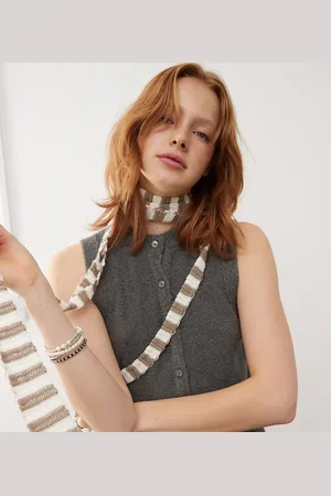 Reclaimed -strikket tanktop med knapper