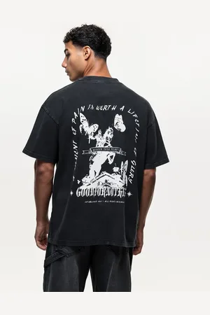 Good For Nothing Sort T-shirt med hesteprint på ryggen