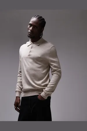 MANGO Beige trøje med kravedetalje-Neutral
