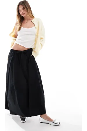ASOS Midinederdel med bindebånd i taljen og tøndeform