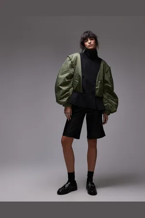 ASOS Kakigrøn bomber-jakke med dekonstrueret finish