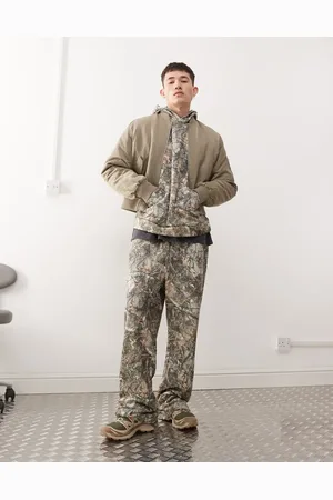 COLLUSION Posede joggingbukser med camouflage-mønster - Del af sæt-Multifarvet