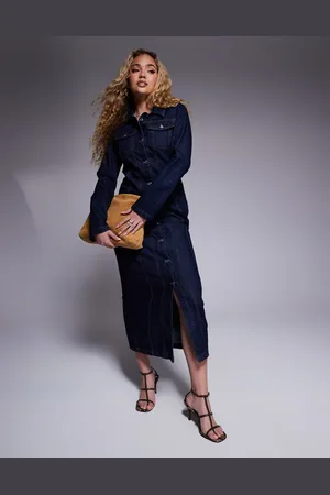ASOS Skjortekjole med krave i denim