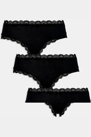 Pieces® Pakke med 3 par sorte og lavtaljede hipster-trusser