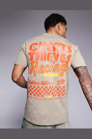 Cheats & Thieves Mørk beige T-shirt med 