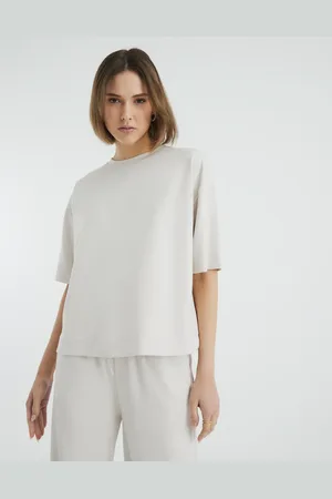 River Island Cremehvid enkel T-shirt i firkantet pasform