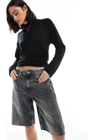 Pull&Bear Forvaskede sorte denimjorts