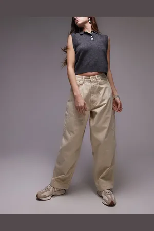 Topshop Pull on-bukser i cargostil med enkelt design-Neutral