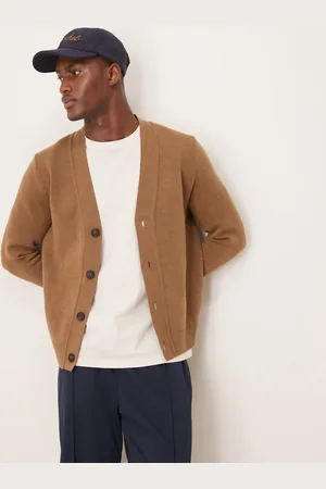 MANGO Lysebrun cardigan i uldblandingsmateriale