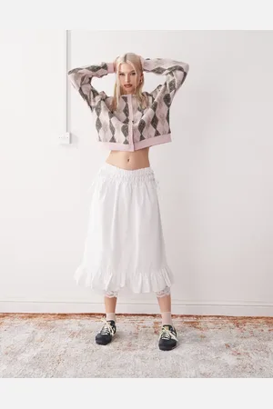 Reclaimed Cowgirl-midinederdel med blondekant i western-stil