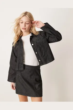 ASOS Og cropped denimjakke i firkantet pasform