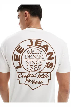 Lee Råhvid T-shirt med logoprint på ryggen i afslappet pasform