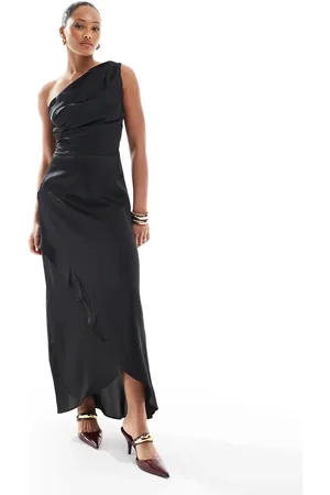 TFNC Brudepiger - maxikjole i satin med oneshoulder-Rød